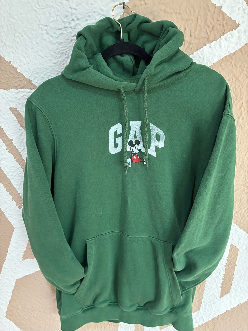 Gap x Disney Mickey Mouse Arch Logo Hoodie – Dark Green